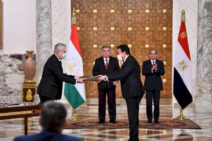 مراسم توقيع على عدد من مذكرات التفاهم واتفاقيات التعاون بين مصر وطاجيكستان