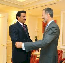 أمير قطر يلتقي بملك اسبانيا