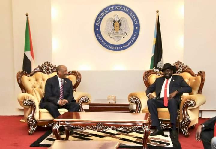 بيان مشترك حول لقاء  رئيس مجلس السيادة الإنتقالي السوداني و رئيس دولة جنوب السودان