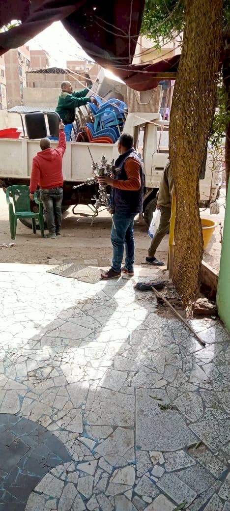 محافظة الجيزة : مصادرة 123 حالة إشغال للطرق وحملات نظافة وصيانة وأعمال رصف وإزالة للتعديات بالعجوزة