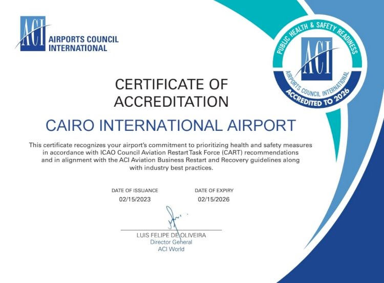 المجلس الدولي للمطارات يجدد الاعتماد الصحي لمطار القاهرة الدولي لمدة ٣ سنوات