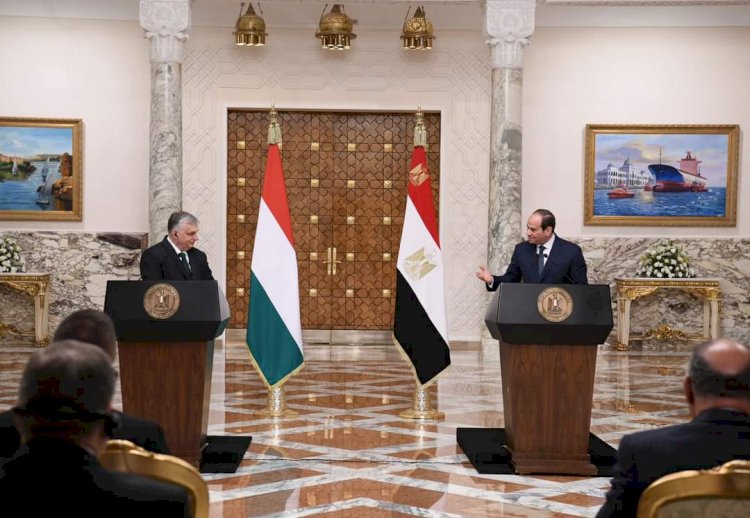 كلمة الرئيس السيسي اثناء استقبال رئيس الوزراء المجر