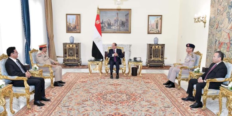 السيسي يستقبل وزير  دفاع الجمهورية اليمنية اليوم