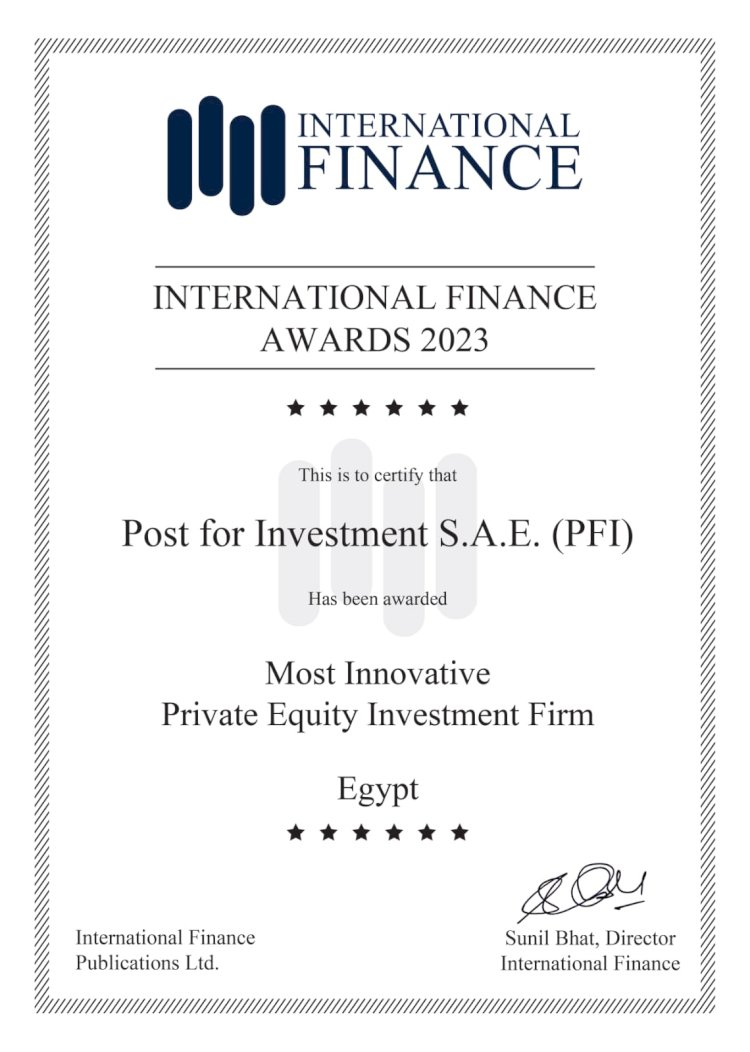 "البريد للاستثمار" تحصل على جائزة "شركة الاستثمار المباشر الأكثر ابتكاراً"من مؤسسة International Finance Awards"