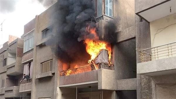 إصابة شخص بسبب حريق اندلع فى شقة سكنية بمدينة بنى سويف