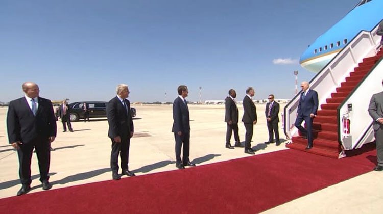 وصول الرئيس الأمريكى إلى إسرائيل
