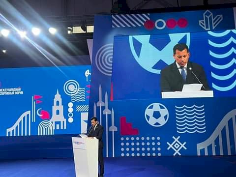 وزير الشباب والرياضة يشارك في افتتاح المنتدي الدولي "روسيا.. وقوة الرياضة" 