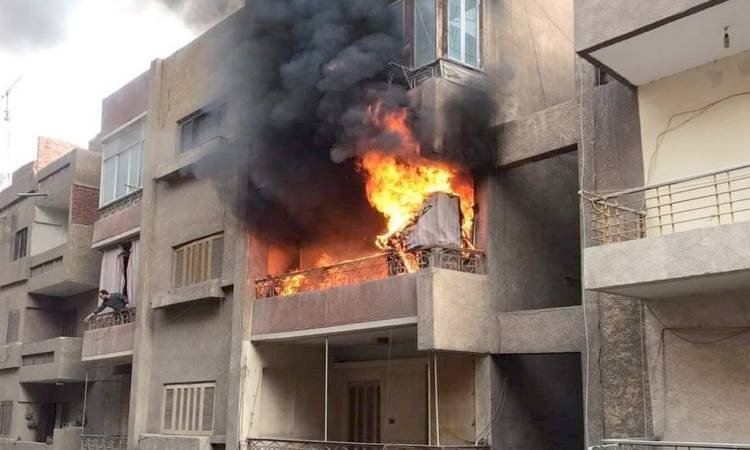 حريق شقة سكنية فى بولاق الدكرور