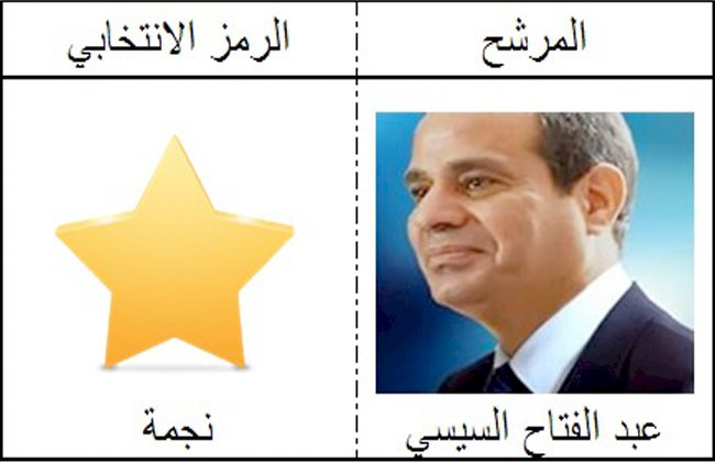 الرئيس السيسي يحصل على رمز النجمة في انتخابات الرئاسة