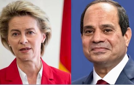 السيسى يستقبل رئيسة مفوضية الاتحاد الأوروبى ويؤكد موقف مصر في غزة