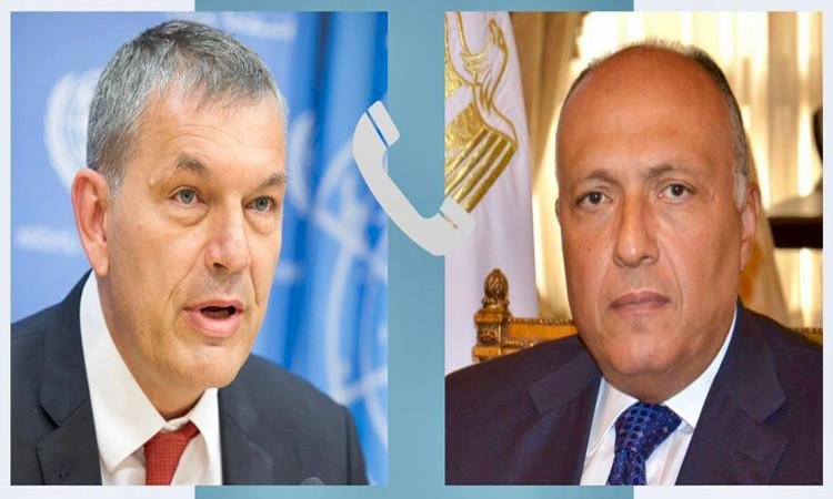 وزير الخارجية يؤكد للمفوض العام للأونروا دعم مصر الكامل لدور الوكالة