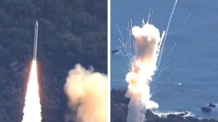 انفجار صاروخ ياباني بعد ثوان من إطلاقه