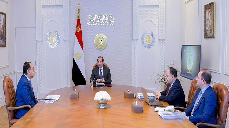الرئيس السيسى يستعرض مشروع موازنة العام المالى القادم مع وزير المالية ونائبه