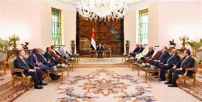 السيسي يستقبل رؤساء المجالس والبرلمانات العربية المشاركين في المؤتمر السادس للبرلمان العربي