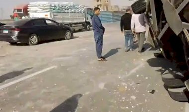 وجود إصابات.. حادث تصادم بين عدد من السيارات على الطريق الأوسطي