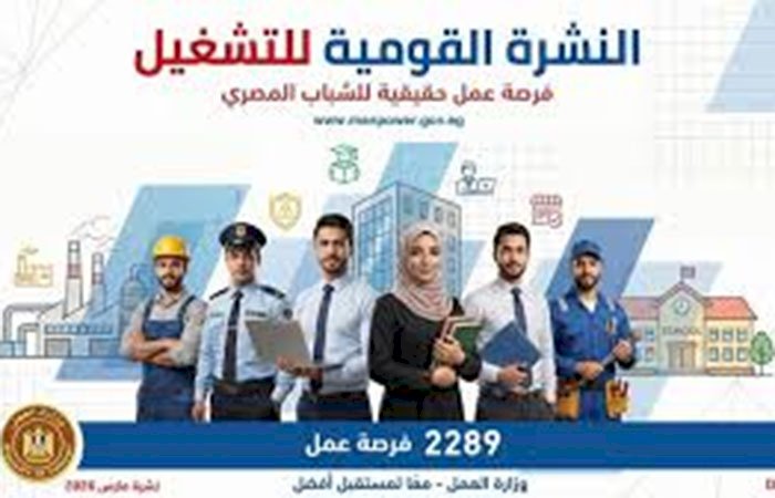 2289 فرصة عمل متنوعة للشباب في 34 شركة خاصة داخل 9 محافظات