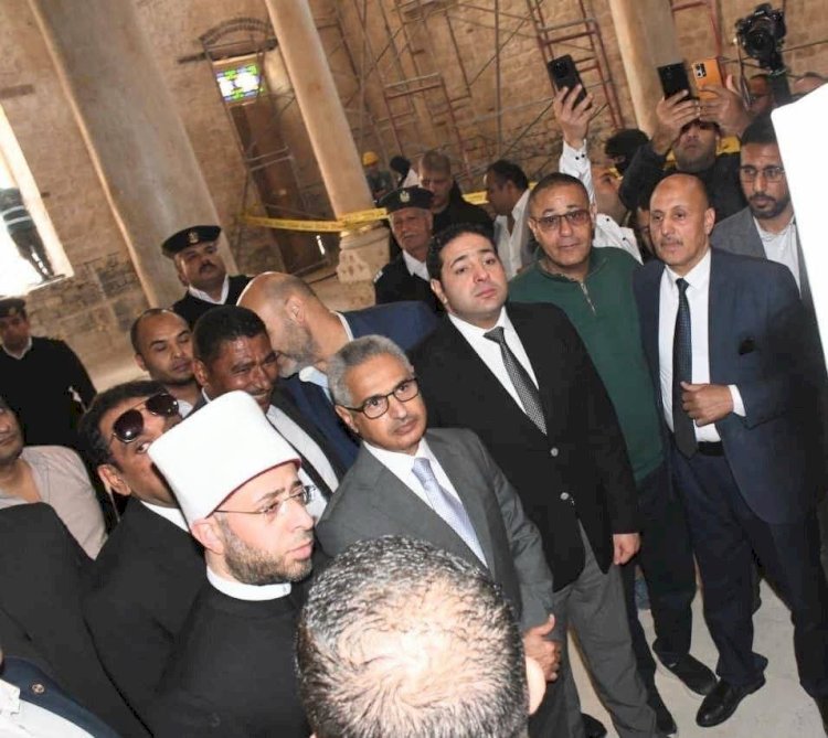 وزير الأوقاف ومحافظ بني سويف يتفقدان أعمال تطوير مسجد وضريح السيدة حورية ببني سويف