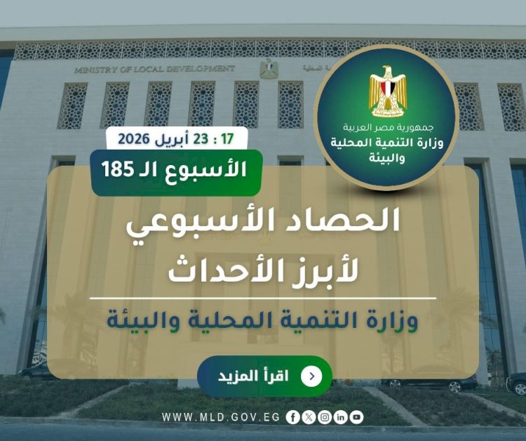 نشرة الحصاد الأسبوعي لرصد أنشطة وزارة التنمية المحلية والبيئة