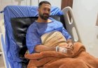 إصابة حسنى عبد ربه أثناء ذبح الأضحية وخياطة يده اليسرى 15 غرزة