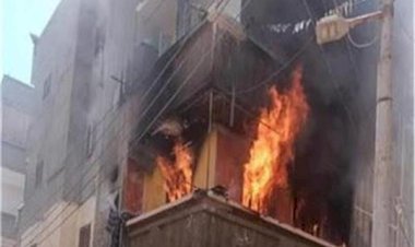 مصرع شخص وإصابة زوجته و6 من أبنائه فى حريق شقة سكنية بالفيوم