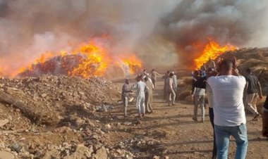 السيطرة على حريق فى أحد أكوام الكتان بالغربية