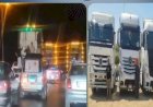 ضبط 4 سائقين نقل استعرضوا بسياراتهم على طريق القاهرة الإسكندرية الزراعي