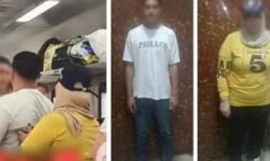 ضبط سيدة وشخص آخر لتشاجرهما داخل عربة قطار بسبب مقعد