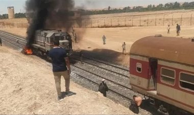 السكة الحديد تصدر بيان عاجل بشأن حادث تصادم قطار مع سيارة ملاكي واشتعال النيران بها