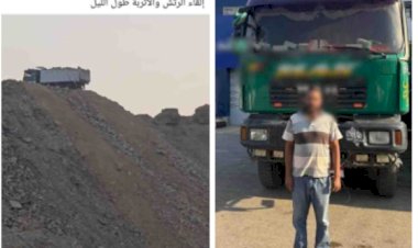 ضبط سائق لإلقاء حجارة وأتربة من أعلى سطح هضبة المقطم