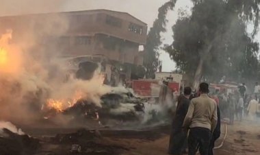 حريق هائل فى كتان بالغربية والدفع بسيارات مطافى لإخماد النيران