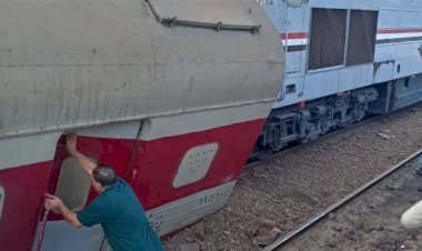 خروج عربة قطار عن القضبان بمحطة محلة روح يُصيب 14 شخصًا
