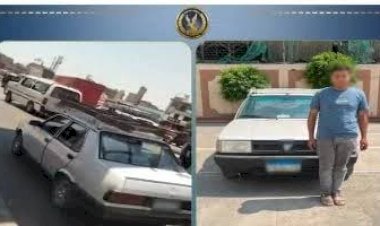 ضبط قائد سيارة لتحميله سلم وعامود حديدي
