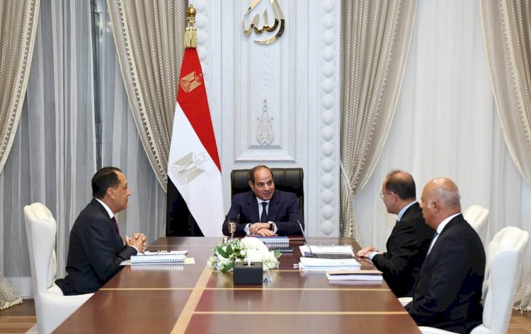 الرئيس السيسي يجتمع مع رئيس الوزراء ووزير المالية