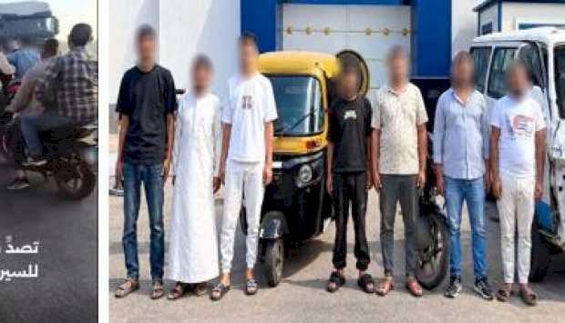 ضبط 6 أشخاص وسائقي ميكروباص ودراجة نارية بسبب السير عكس الاتجاه بمشتول السوق